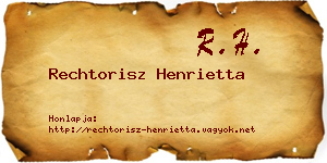 Rechtorisz Henrietta névjegykártya